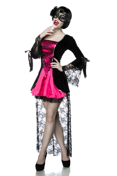 Gothic Vampire Kostüm - Schwarz-Pink