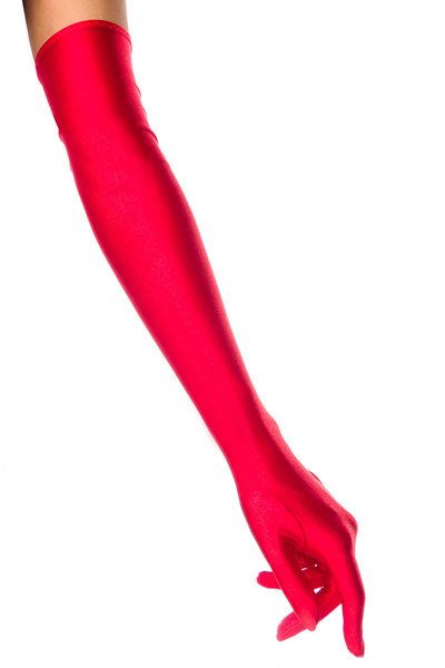 Extra lange Satinhandschuhe - Rot