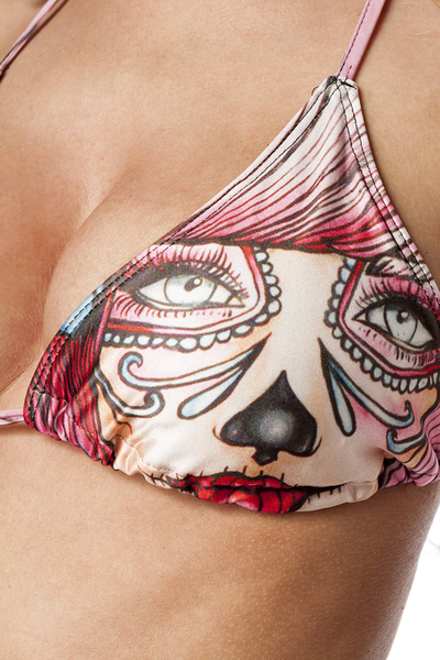 Mexican Death Mask Traingle Bikini