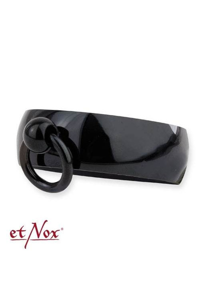 Ring Story of O. - curved - black plated steel 8mm