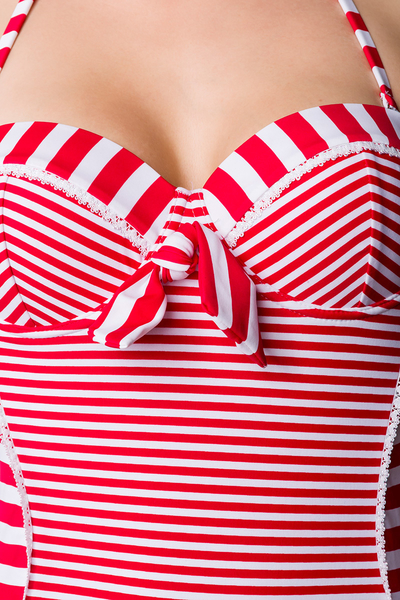Lucy Vintage Swimsuit Red-White