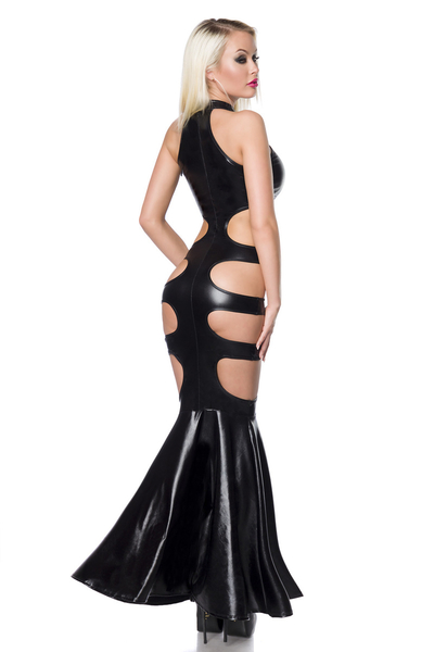 Wetlook Mermaid Dress with Cut Outs