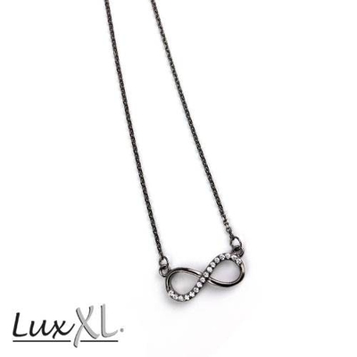 Infinity Silver Necklace with Black Rhodium