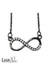 Infinity Silver Necklace with Black Rhodium