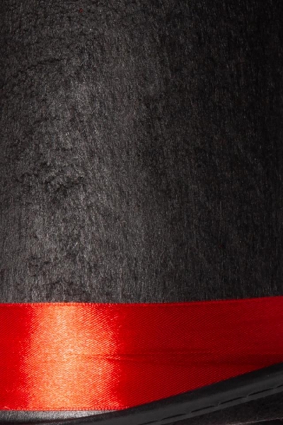 Klassischer Zylinder - Schwarz-Rot
