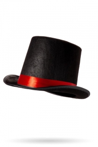 Top Hat with Red Satin Ribbon