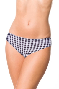 Bikini Panty with Vichy Check Pattern - Black-White