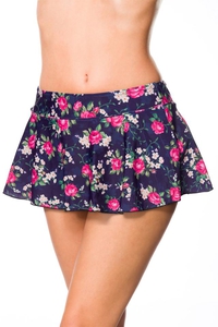 Vintage Bikini Skirt with Floral Pattern 
