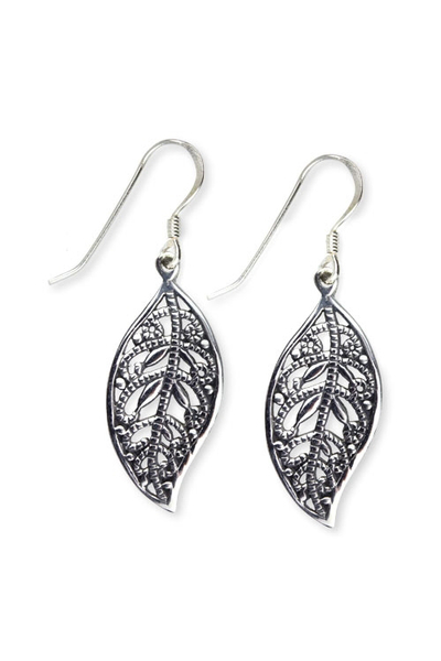 Leavel Ornament Silver Earrings