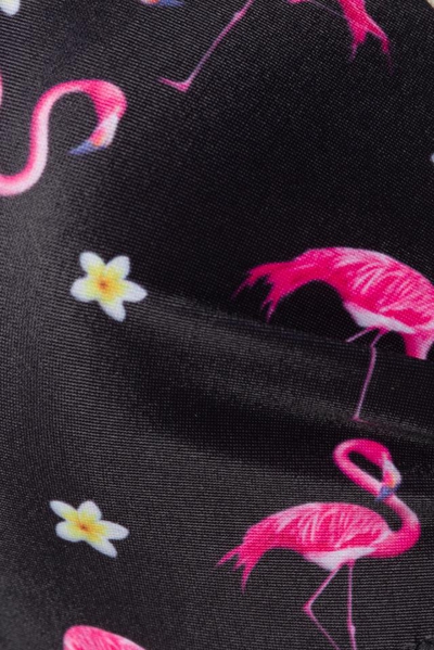 Swim Bra mit Flamingo-Print - Schwarz-Rosa