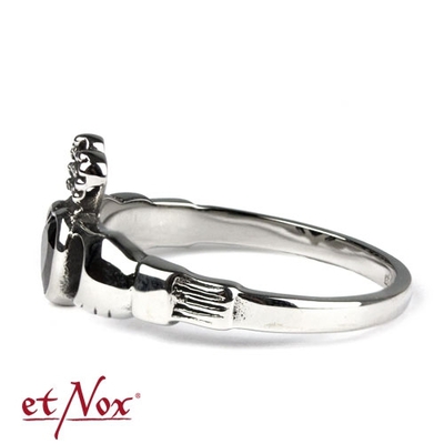 Ring Claddagh Steel with black Zirconia