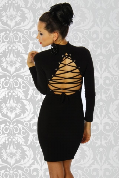 Longsleeve Dress with Lacing at the Back
