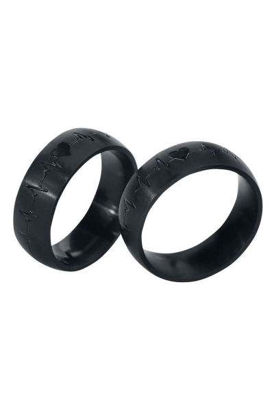 Partner ring set Moonstone stainless steel - size 18+20