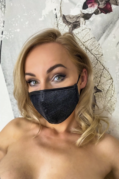 Powerwetlook and Mesh Face Mask - Noir Handmade