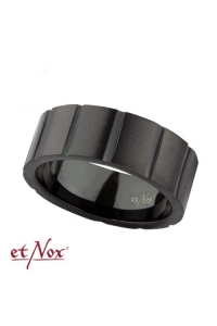 etNox Ring aus Edelstahl Satin Steel Black