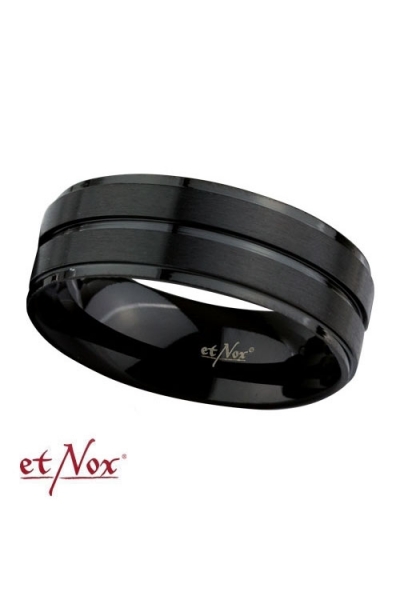 etNox Ring aus Edelstahl Satin Black