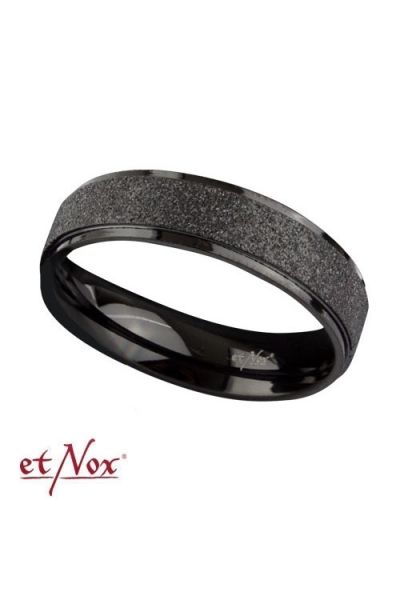 etNox Steel Ring Diamond Black