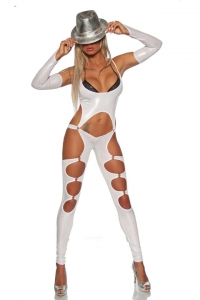 White Gogo Overall with Gloves