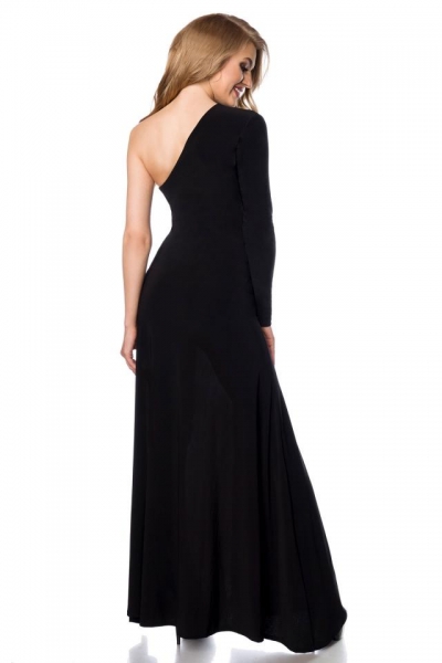 Extravagant dress with asymmetric shoulder