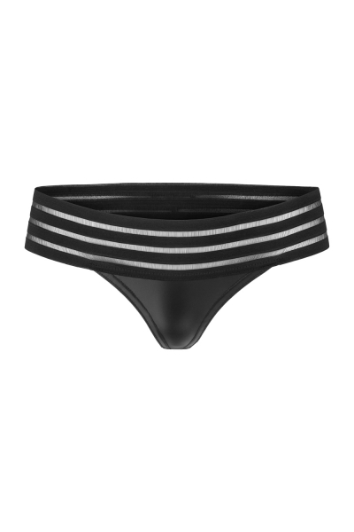 Panty aus Wetlook mit verführerischen Bändern - Noir Handmade