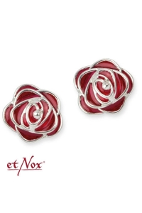 Red Roses Ohrstecker - Silber 925er + Emaille