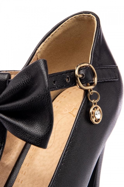 T Strap Pumps with Bow
