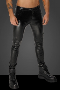 Snake wetlook long trousers with back pockets - Noir...